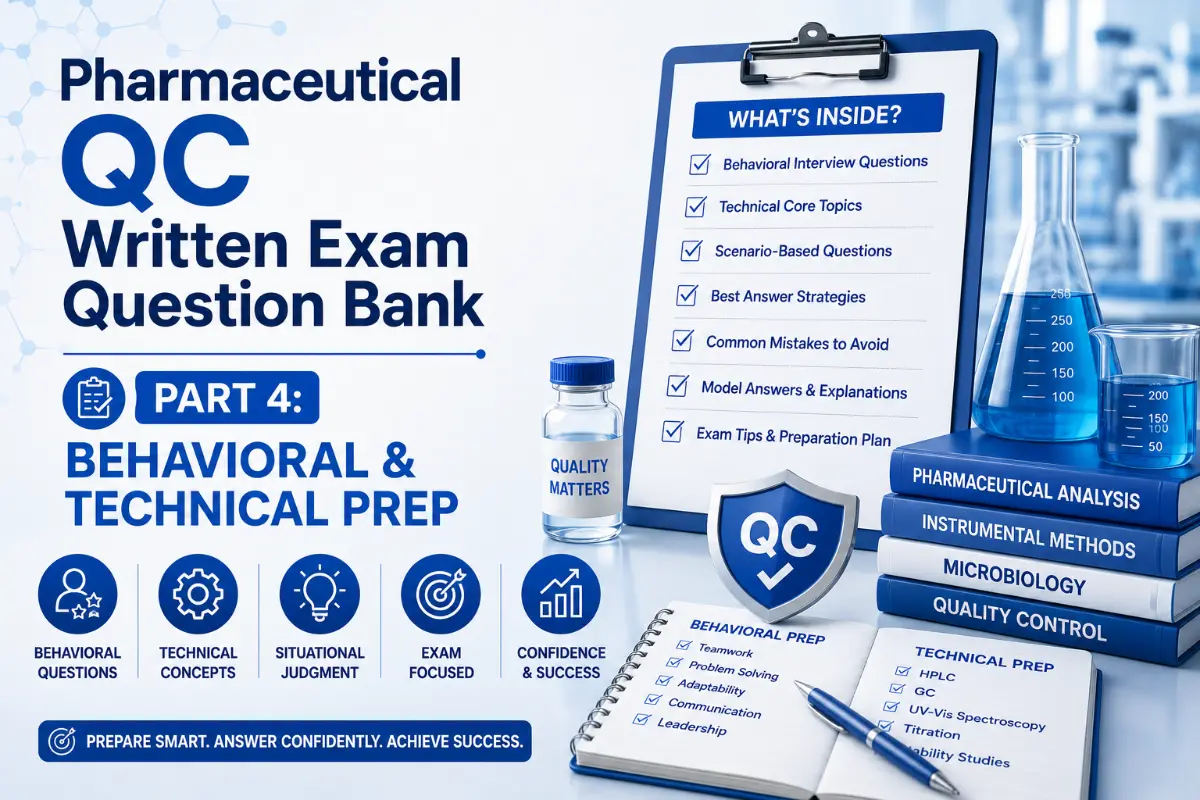 Pharmaceutical QC Written Exam Question Bank – Part 4: Behavioral & Technical Prep